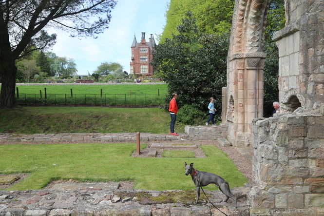 Mr Lowry in the ruins of the Norman Chapel