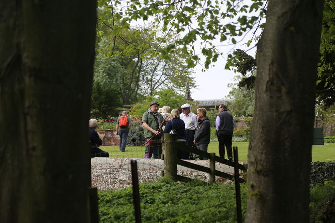 Storyteller Tim Porteus telling tales in the garden