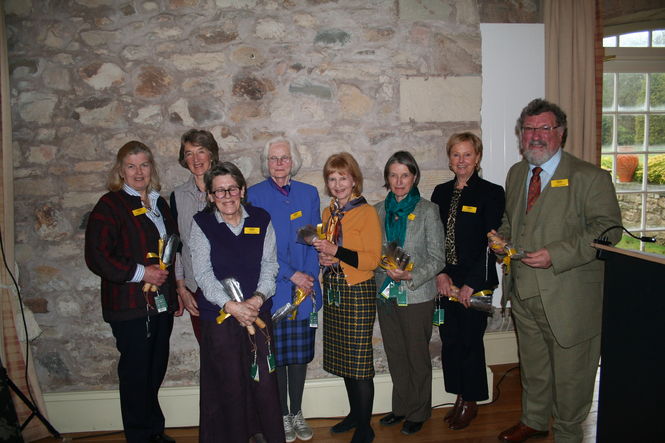 Long serving volunteer receive their fork and trowel at Scotland's Gardens Scheme 2018 biennial conference