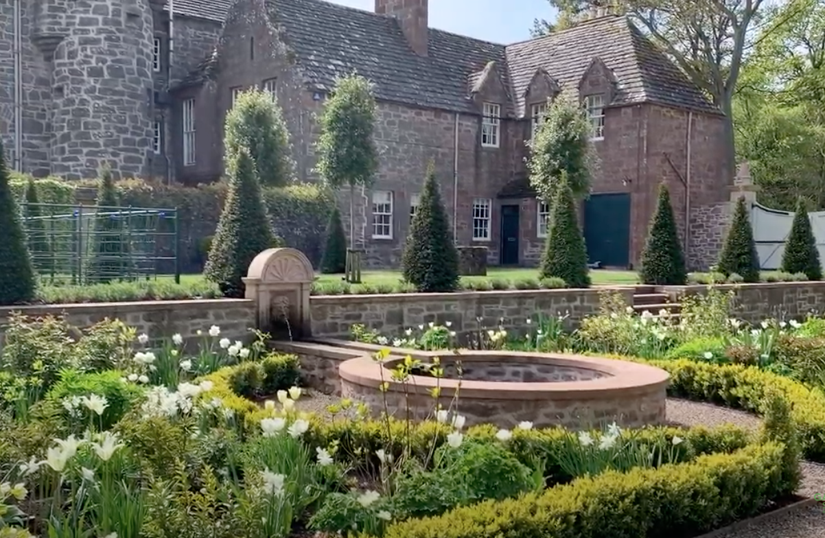 Gardyne Castle Virtual Garden Tour in early May