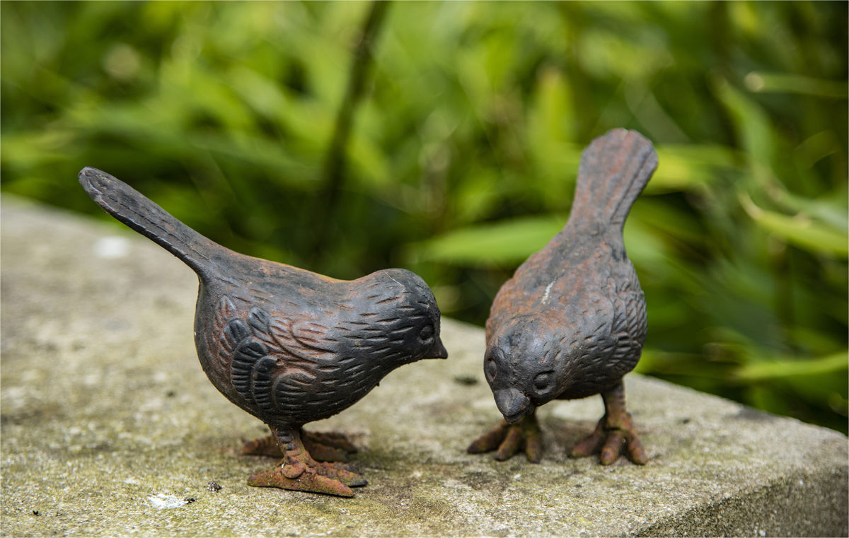 Sculpture of two birds at Kirkmuir Cottage ©David  Blatchford