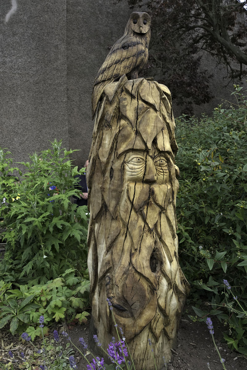 Duns Open Gardens The Greenman with Brown Owl