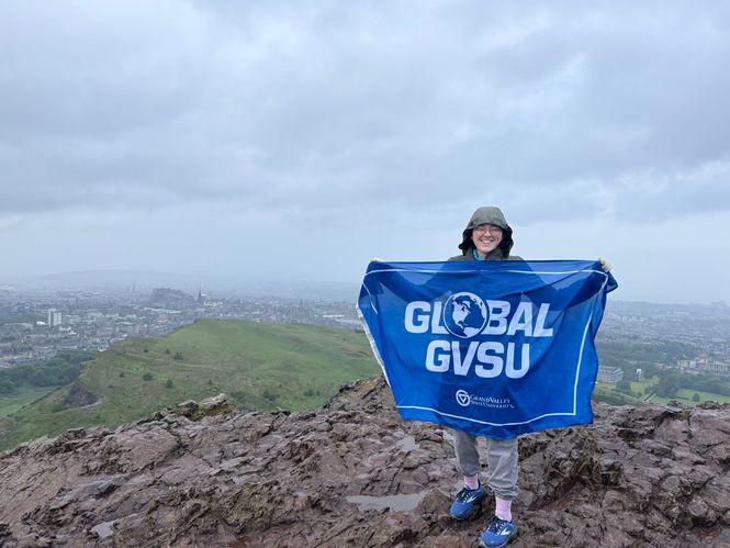 Ian on Arthur's Seat ©Ian thoroughly enjoying the blustery Scottish weather atop Arthur's Seat